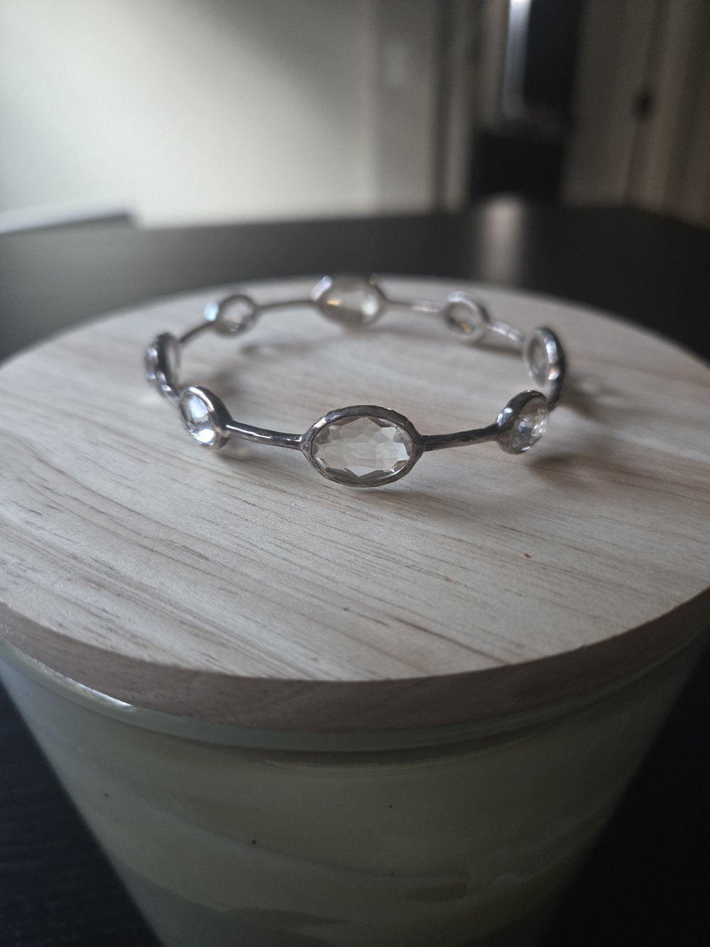 Ippolita Rock Candy 925 Silver Clear Quartz Bangle Bracelet